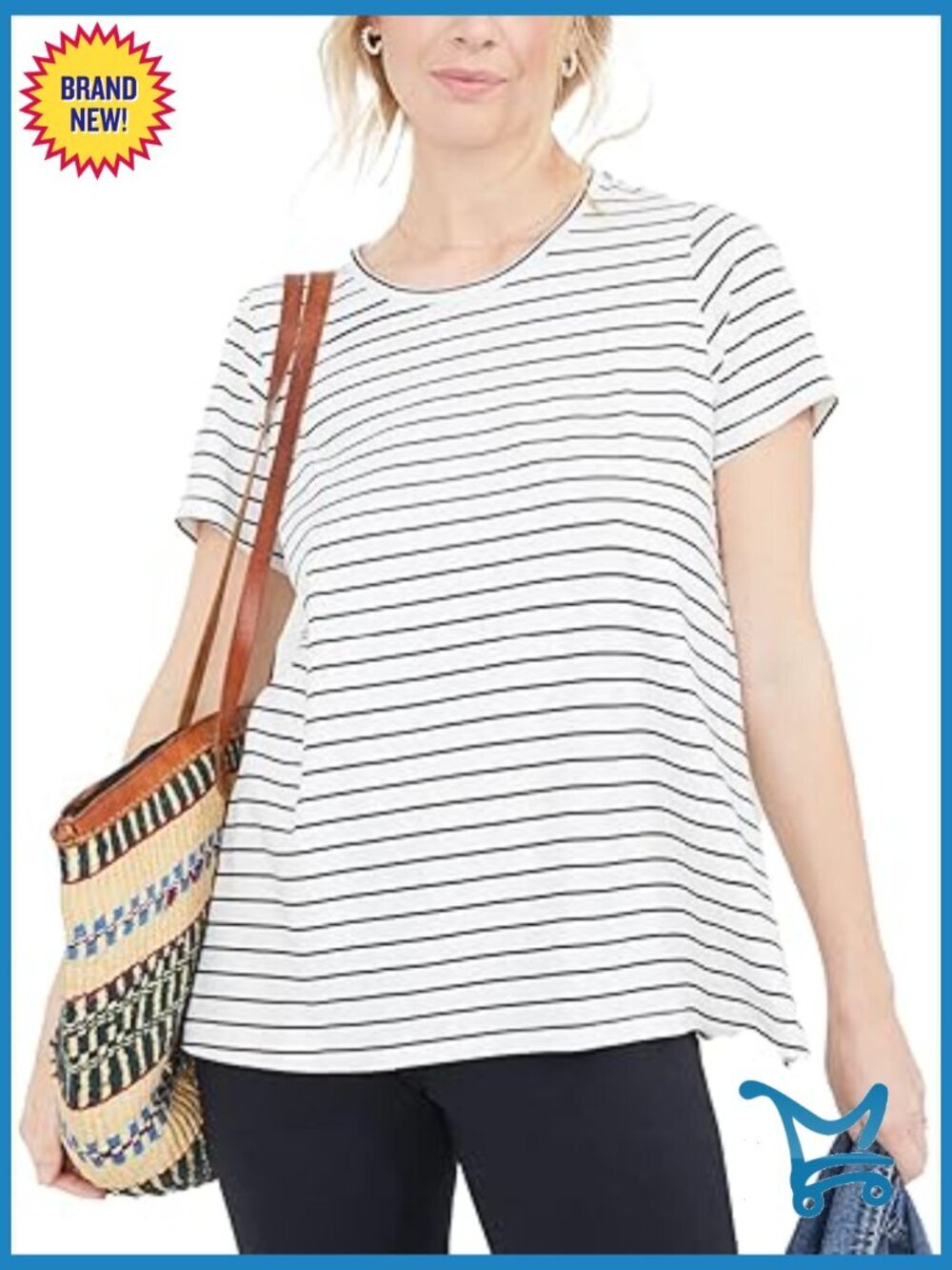 Organic Pima Cotton Nursing Tee Easy Access Feeds Maternity Top